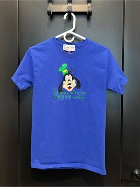 Blue Disney Goofy from Mickey Mouse Embroidered Patch Tee by David Taylor